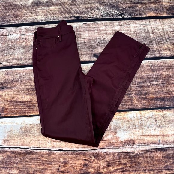 White House Black Market Pants - White House Black Market Purple Shiny Stretch The Slim Jegging Size 4 Mid Rise